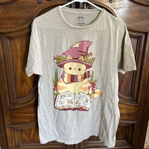 Mushroom Wizard Cat T-Shirt By Rhinlin